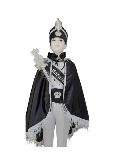 İsimli Sünnet Kıyafeti Seti 9 Parça-siyah Renk