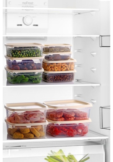 Nandy Home 4'lü Set Easybox Mikrodalga Ve Difrizde Kullanılabilen Saklama Kabı Seti Krem