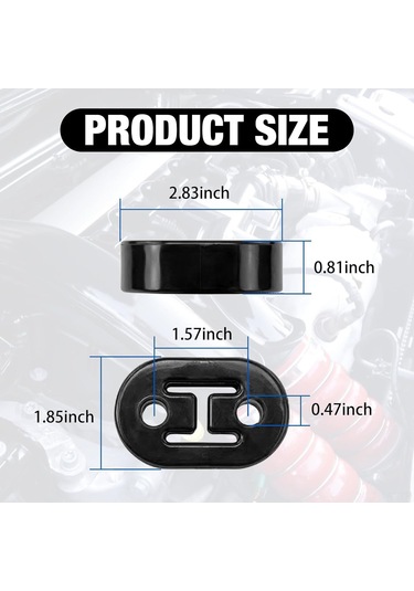 Ximistore9 Oto Egzos Borusu Askı Yükseltme Gümüşlü Ayarlanabilir Yalıtkan衬套 Montaj Dikme Siyah 4 Adet