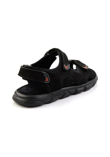 Bambi Siyah Leather Erkek Sandalet E05078102501 Siyah