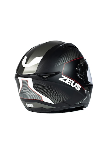 Zeus ZS-811A Al6 Matt Black White Red Kapalı Kask