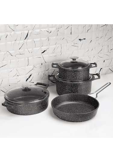 Bernardo 7 Parça Döküm Granit Tencere Seti Mec011