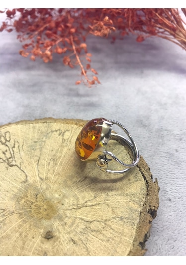 Kehribar Taşı Gümüş Set 925 Ayar