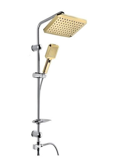 Vilas Alina Premium Gold Kromlu Fonksiyonlu Pirinç Boru Duş Seti Krom - Altın
