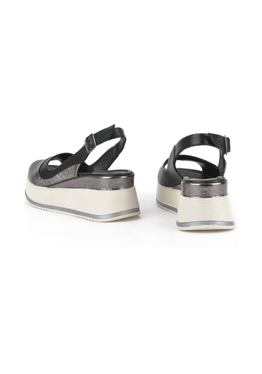 Ziya, Kadın Hakiki Deri Dolgu Topuk Sandalet 151992z50020 Siyah 151992z50020 000 Siyah