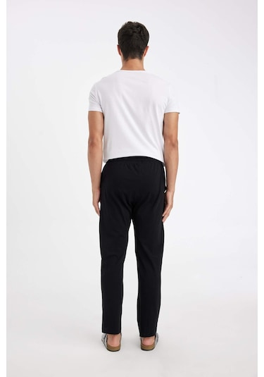 DeFacto Regular Fit Beli Bağcıklı Düz Paça Cepli Pijama Altı Z7323AZ24AUBK81
