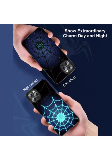 Vkemall  13 Pro Uyumlu Şarj Edilebilir Kılıf - Örümcek Dinamik Işık Animasyonu, Tam Koruma, Manyetik Şarj Model 2