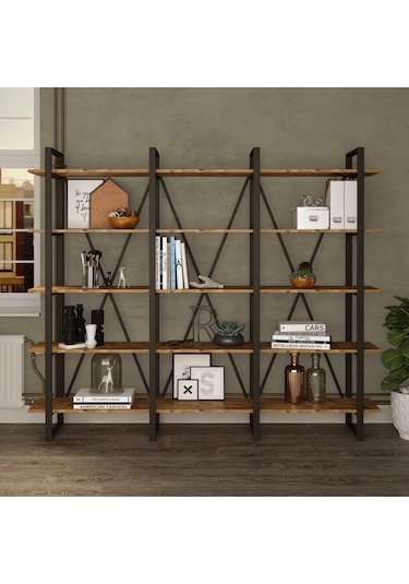 Robinhome Robin Home Vegas Serisi 5 Raflı Metal Kitaplık No 4