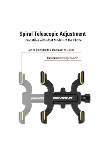 Moly Alüminyum Bisiklet Telefon Tutucu, Dört Çenekli, Kolu Tabanlı, Yol Bisikleti İçin Sürdürülebilir, Su Geçirmez, Dayanıklı Taşıma Aksesuarı