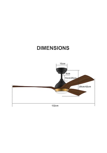 132 Cm Wifi Tavan Vantilatörü,kısılabilir Led Aydınlatma, 6 Hız Dc Motor