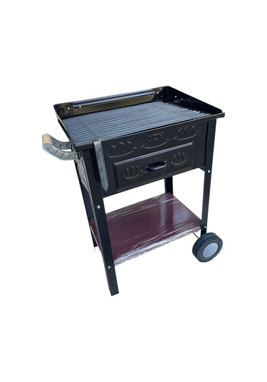 Acn Kömürlü Mangal 35 X 50 Cm Kalın 3 Mm Lama Izgaralı Siyah