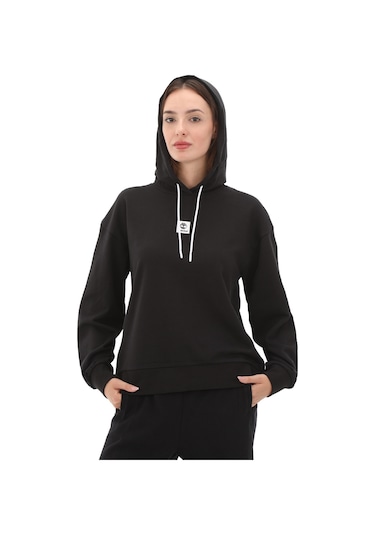 B0a5sx20011-r Timberland Stack Logo Loop Back Hoodıe Kadın Sweatshirt Siyah B0a5sx20011-r Siyah