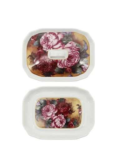 Rosenberg Krem Peynir İçin Kapaklı Seramik Tereyağı Kabı 155000652 Beyaz