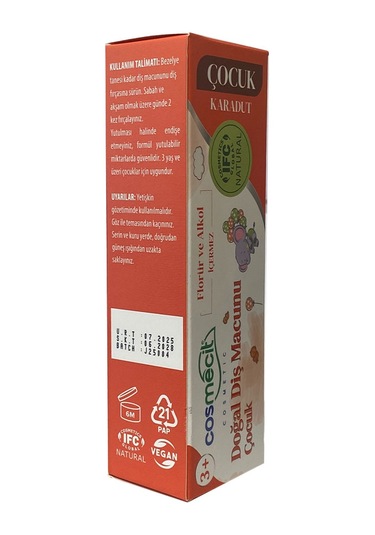 Cosmecit Doğal Diş Macunu Çocuk 90 Gr
