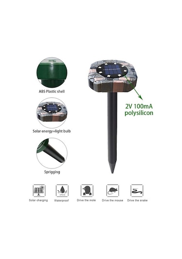 Novahub Güneş Enerjili Ultrasonik Fare Kovucu Ve Led Bahçe Aydınlatma Seti - 2'li Paket