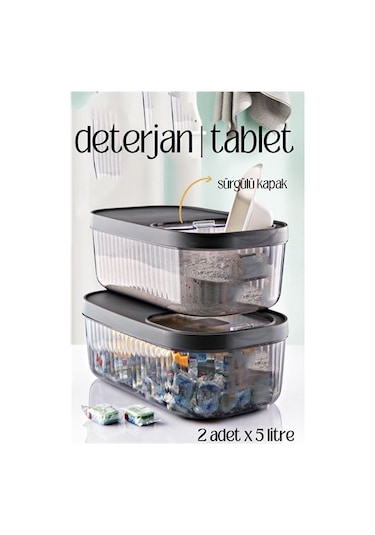 Modacar Multibox Deterjan Tablet Kutusu Sürgülü Kapak 5 Litre 2 Adet Diğer