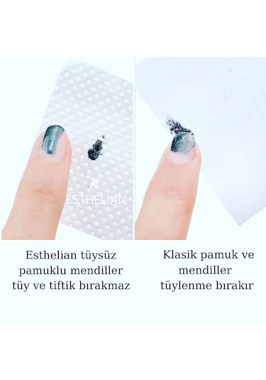 Esthelian İpek Kirpik Protez Tırnak için Tüysüz Makyaj Mendili