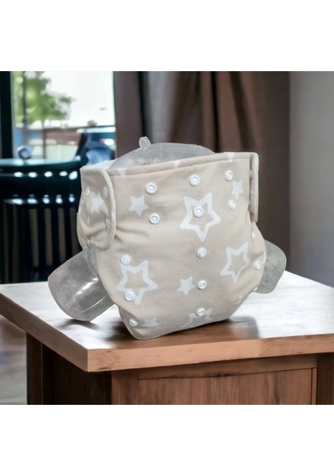 Bezhane Baby Yıkanabilir Bebek Bezi Cepli Yıldızlı Kapiçino 15kg