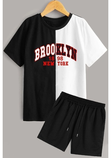 Brooklyn Şort T-shirt Eşofman Takımı Siyah1 Siyah