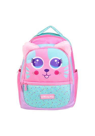 Elatae Su Geçirmez Kumaş Kız Çocuk Çok Gözlü Ortopedik Sırt Okul Çantası L5145 Pembe