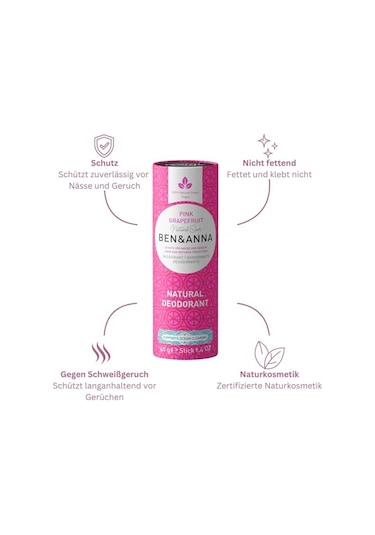 Ben & Anna Pink Grapefruit Vegan Deodorant Stick 40 G 94958
