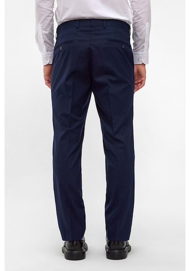 Süvari Bol Kalıp Geniş Paça Premium Kalite Düz Erkek Kumaş Pantolon Lacivert