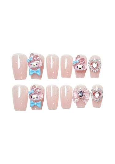 Reedark Şık Ve Pratik Yapıştırma Tırnak Seti - 24 Parça Parlak Desenli Manikür