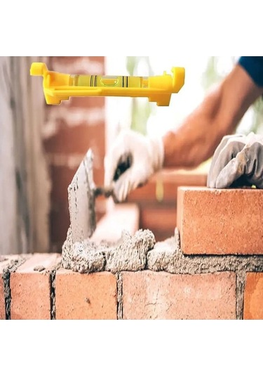 Besthome1 4 Parçalı İnşaat Terazisi - Yüksek Hassasiyetli Plastik Kabarcık Seviye Aleti Sarı