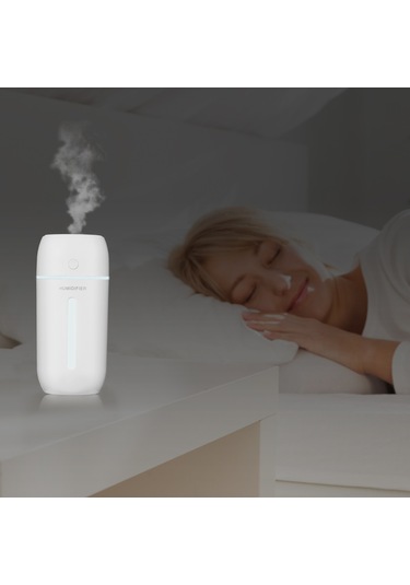 Suofeng F8 Usb Nemlendirici - 320ml Su Tankı, 2 Ateşleme Modu, 8 Saat Kullanım Süresi, Sessiz Çalışma, Beyaz, Ev/ofis/seyahat İçin