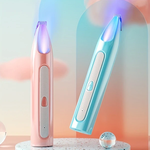 Gateesat Pembe Usb Şarjlı Led Işıklı Kedi Köpek Tırnak Makinesi Kablosuz Hassas Tımar Aleti