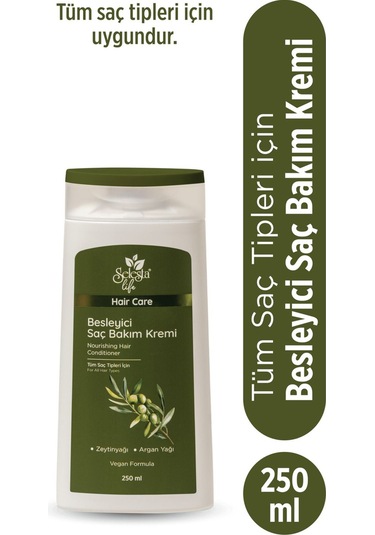 Selesta Life Zeytinyağı Ve Argan Yağı Özlü Besleyici Saç Bakım Kremi Tüm Saç Tipleri Için Bakım Kremi 250 Ml