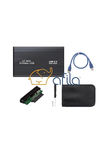 Afila 2.5" Usb 3.0 Harici Harddisk Hdd Kutusu Sata Disk Siyah Plastik