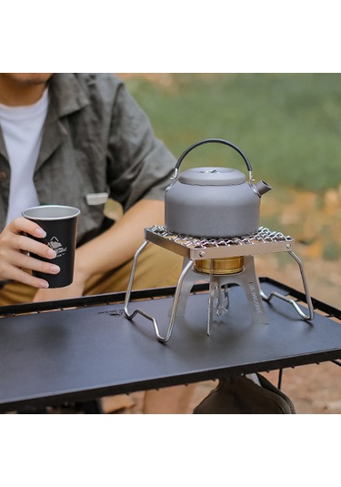 Padalink Kamp İçin Pratik Paslanmaz Çelik Alkollü Ocak Desteği - Hafif Ve Taşınabilir Pişirme Aparatı Gümüş