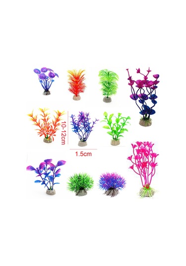 Xindoker "11 Çeşit Akvaryum Dekorasyonu - Gerçekçi Plastik Bitkiler Ve Yapay Süsler"