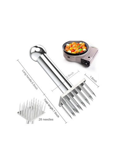 Pişirme Aletleri İçin 28 Paslanmaz Çelik Keskin İğne Bıçağa Sahip Profesyonel Et Dövücü