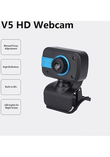 Besthome1 V5 Usb 2.0 Kamera, 640x480, 30fps, Otomatik Odak, İç Mikrofon, Siyah Abs, Bilgisayar İçin