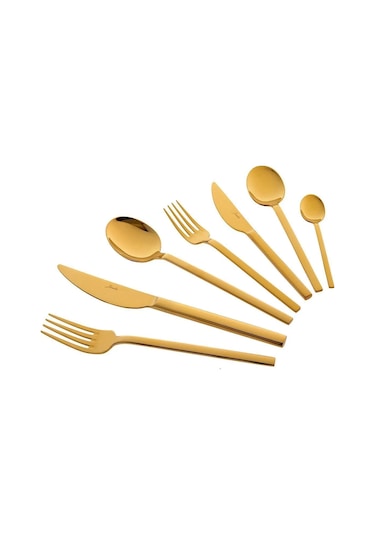 Jumbo 8100 Titanyum Gold 84 Parça 12 Kişilik Çatal Kaşık Bıçak Se