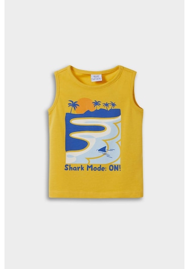 Defacto Erkek Bebek Bisiklet Yaka Palmiye Desenli Atlet E1304a525hsyl119 Sarı-yl119