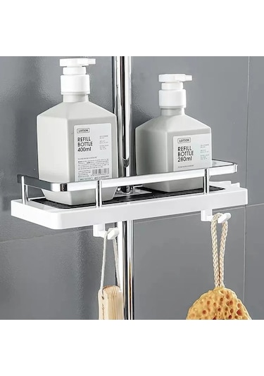 Wondernest Sondaj Siyah Raf Organizatör Lichen Temizleme Hiçbir Duş Depolama Banyo Ürünü Hn Siyah