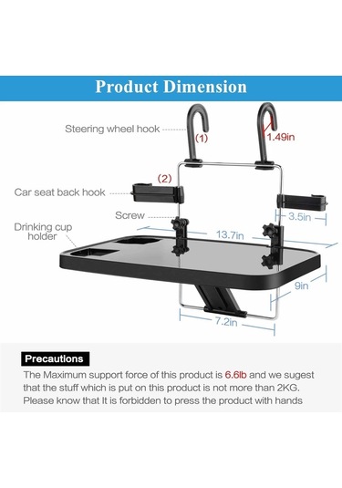 Cbtx Global Shunweı Sd-1502b Araç Tutucu Dizüstü Bilgisayar Standı Direksiyon Tepsisi Katlanabilir