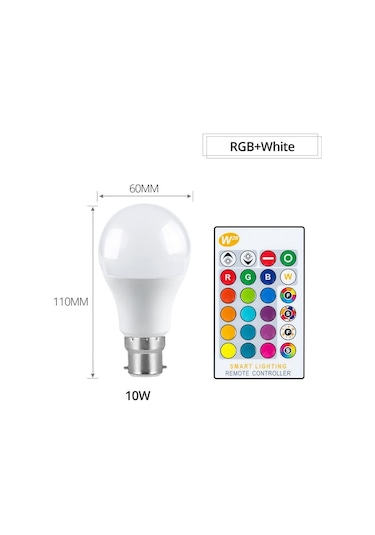 Led Lamba E27 B22 Rgb Led Ampul 15w 10w 5w Rgbw Kısılabilir Ampul Led Akıllı Işıklar Ev Tatil Dekorasyonu Için Uzaktan Kumanda İle E27 10w