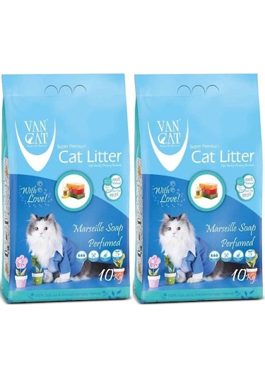 Vancat Marsilya Sabunlu İnce Taneli Kedi Kumu 2 x 10 KG