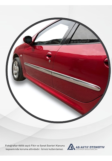 Peugeot 206 Hb 5d/sd/sw/cc Yan Kapı Çıtası 4 Parça 1998-2012 Krom Paslanmaz Çelik