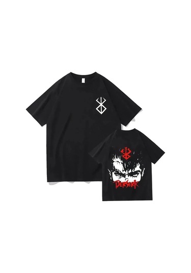 Snapbuy Berserk T-shirt Guts Erkekler Kadın Pamuk Manga Anime Hip-hop Büyük Boy T Gömlekmavi Mavi