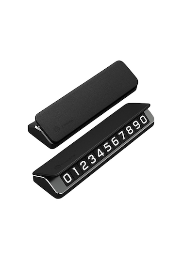 Coofbe Deri Kapaklı Gizlenebilir Alüminyum Araç Park Telefon Numaratörü Geçici Park Numaratör Plakalık 1 Adet