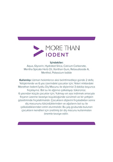 More Than Iodent Diş Macunu 100 G