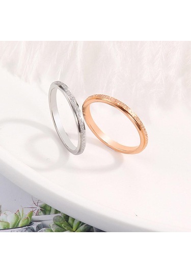 Gümüş Şık Erkek Kadın Buzlu Titanyum Çelik Bant Parmak Yüzük Düğün Teklifi Takı Aksesuarları Hediyeler Us 7 Gümüş