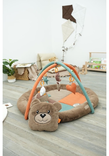 Mordesign Bebek Oyun Alanı, Morbear Bebek Aktivite Matı, Yumuşak Oyun Matı, Baby Gym Serisi, Kahverengi