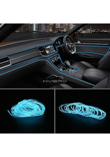 Sıcak Satış 1/2/3/5m Araba Iç Aydınlatma Led Kapı Şeritleri Dekorasyon Çelenk Teli Yellow-usb 3m 1 Piece Set