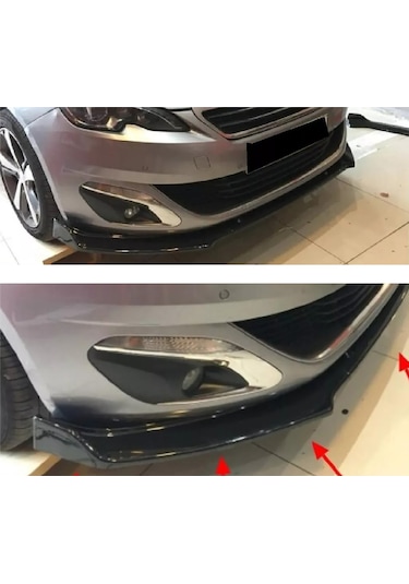 Peugeot 308 Gri Renkli Ön Lip 4 Prç P.siyah Abs 2009 - 2016
